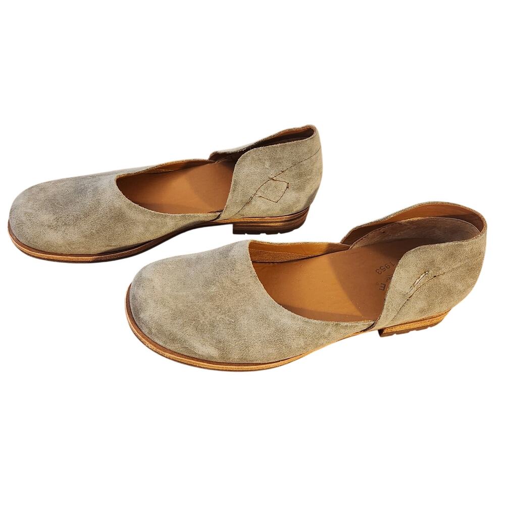 Kork-Ease Gray Suede Bellota D'Orsay Comfort Flats Size 8 - Picture 3 of 5